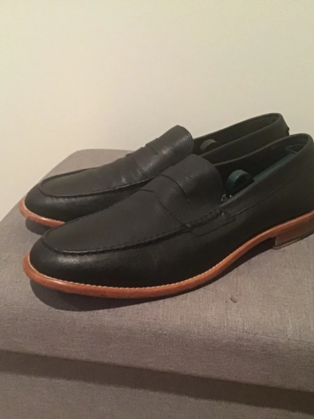 Black penny loafers Cole Haan x Todd Snyder textured size 11